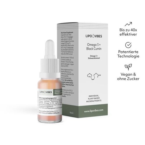 LipoVibes Pure Omega 3 + Schwarzk&uuml;mmel, 10 ml, LipoLabs GmbH