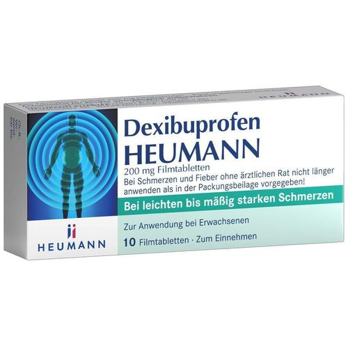 Dexibuprofen HEUMANN 200 mg Filmtabletten, 10 Stk., Heumann Pharma GmbH & Co. Generica KG