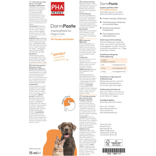 PHA DarmPaste für Hunde und Katzen, 15 ml, PetVet GmbH