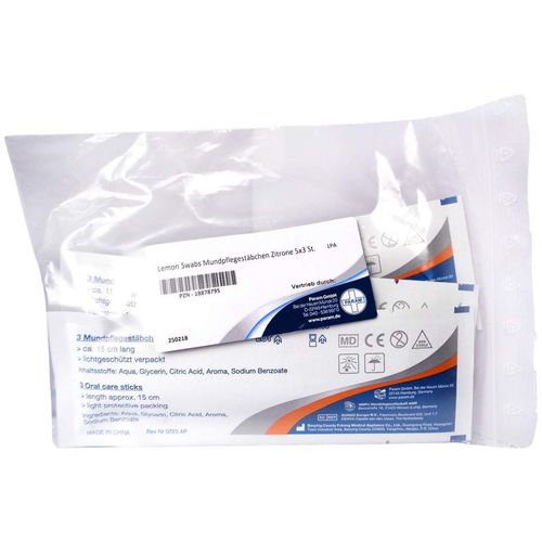 Lemon Swabs Mundpflegest&auml;bchen Zitrone, 5x3 Stk., Param GmbH