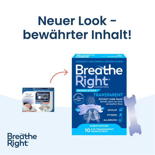 Besser Atmen Breathe Right Nasenpflaster trans nor, 10 Stk., Pharma Netzwerk Pnw GmbH