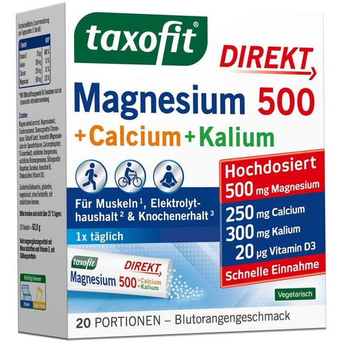 taxofit Magnesium 500 + Calcium + Kalium Direkt, 20 Stk., MCM KLOSTERFRAU Vertr. GmbH