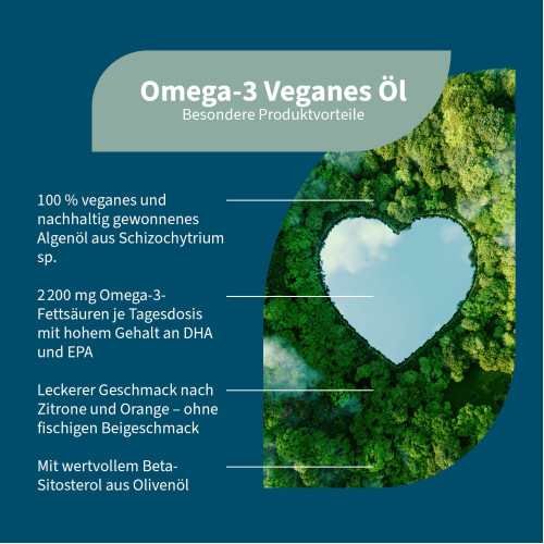 Omega-3 VEGAN 2200mg mit 1351 DHA 672 EPA Algen&ouml;l, 100 ml, NatuGena GmbH