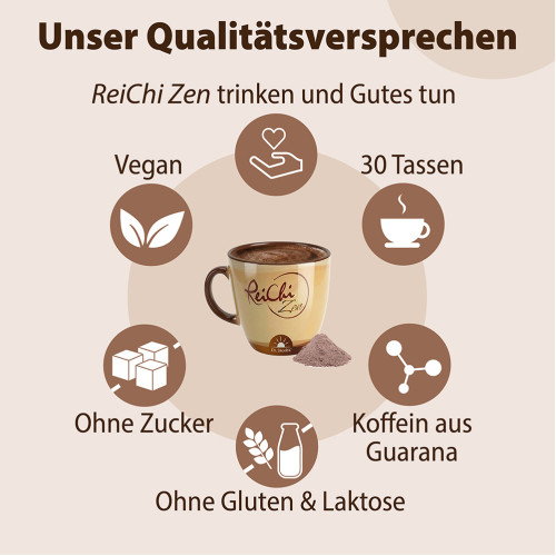 ReiChi Zen Pilz-Kaffee mit Reishi Chaga Cordyceps Lions Mane, 150 g, Dr. Jacob's Medical GmbH
