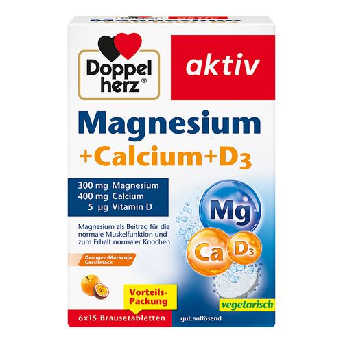 Doppelherz Magnesium + Calcium + D3, 6x15 Stk., Queisser Pharma GmbH & Co. KG Doppelherz Magnesium + Calcium + D3, 6x15 Stk., Queisser Pharma GmbH & Co. KG