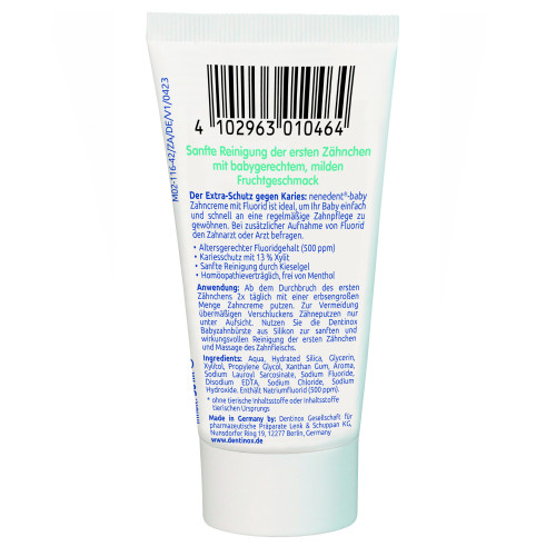 nenedent-baby Zahncreme mit Fluorid Einzeltube, 50 ml, Dentinox Gesellschaft für pharmazeutische Präparate