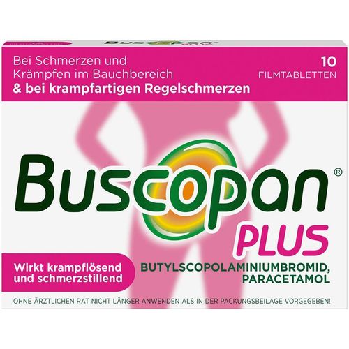 Buscopan plus 10 mg/500 mg Filmtabletten, 10 Stk., A. Nattermann & Cie GmbH