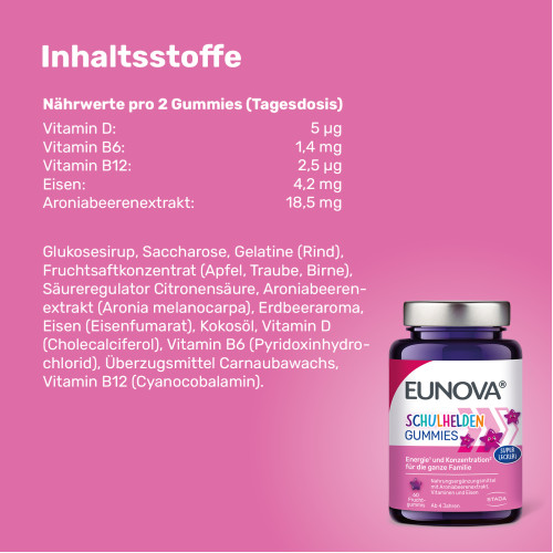 EUNOVA SCHULHELDEN GUMMIES, 60 Stk., STADA Consumer Health Deutschland GmbH