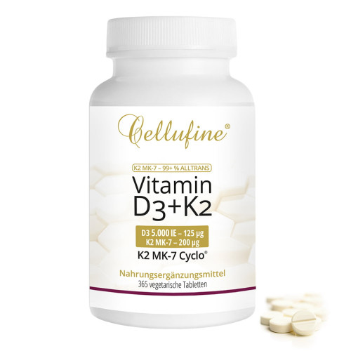 Cellufine Vit D3 5.000IE+Natto K2 MK-7Cyclo 200ug, 365 Stk., APOrtha Deutschland GmbH