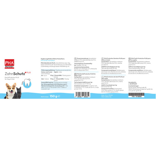 PHA ZahnSchutz Plus für Hunde und Katzen, 150 g, PetVet GmbH