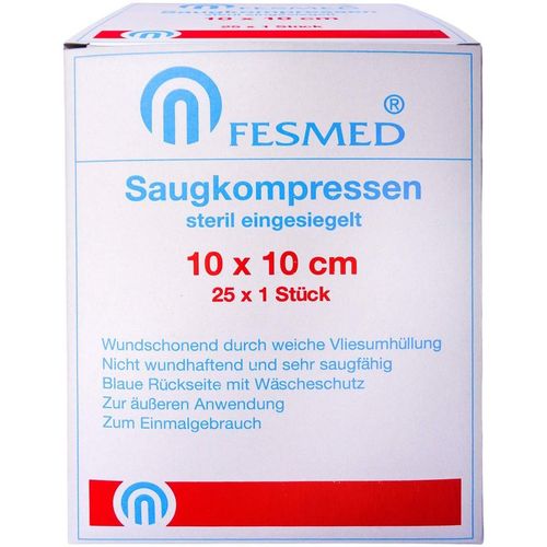 Saugkompresse steril FESMED 10x10 cm, 25x1 Stk., Fesmed Verbandmittel GmbH