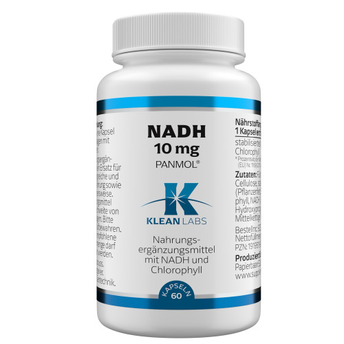 NADH 10 mg PANMOL KLEAN LABS, 60 Stk., Supplementa GmbH