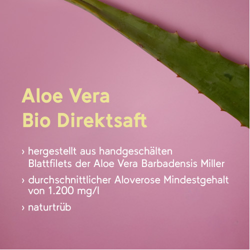 aloefit Bio Aloe Vera Direktsaft, 500 ml, Rainbow Gesellschaft fr Naturprodukte mbH