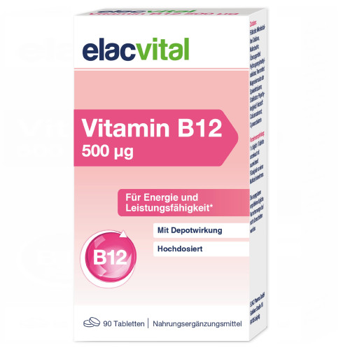 elacvital Vitamin B12 500 ug, 90 Stk., ELAC Pharma GmbH