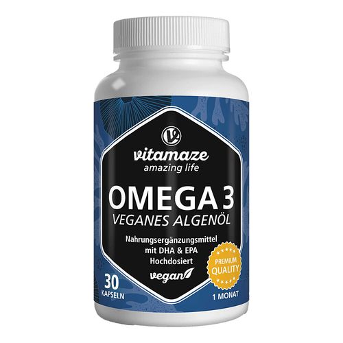 Omega 3 vegan Algenöl hochdosiert, 30 Stk., Vitamaze GmbH Omega 3 vegan Algenöl hochdosiert, 30 Stk., Vitamaze GmbH