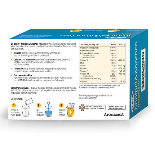 Dr. B&ouml;hm Knorpel & Knochen intensiv Trinkpulver, 30x5,7 g, Apomedica Pharmazeutische Produkte GmbH