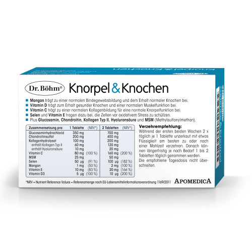 Dr. B&ouml;hm Knorpel & Knochen Tabletten, 120 Stk., Apomedica Pharmazeutische Produkte GmbH