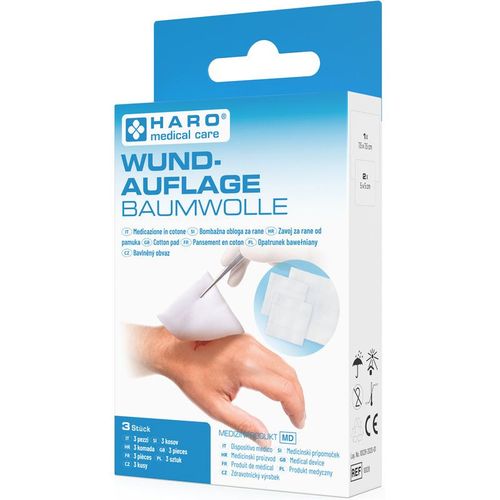Wundauflage Baumwolle, 3 Stk., Haro medical care GmbH