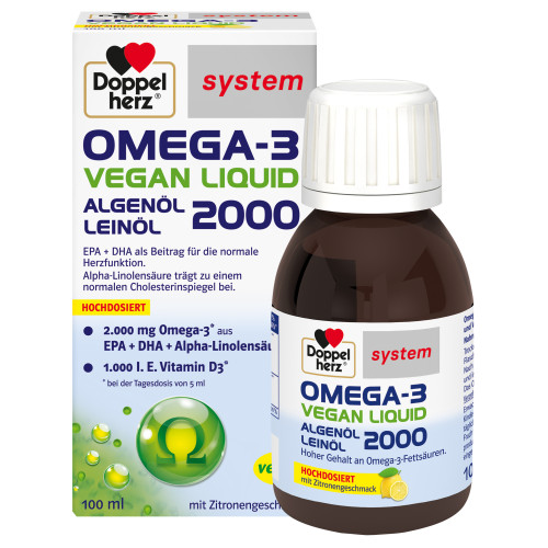 Doppelherz Omega-3 Vegan Liquid 2000 system, 100 ml, Queisser Pharma GmbH & Co. KG
