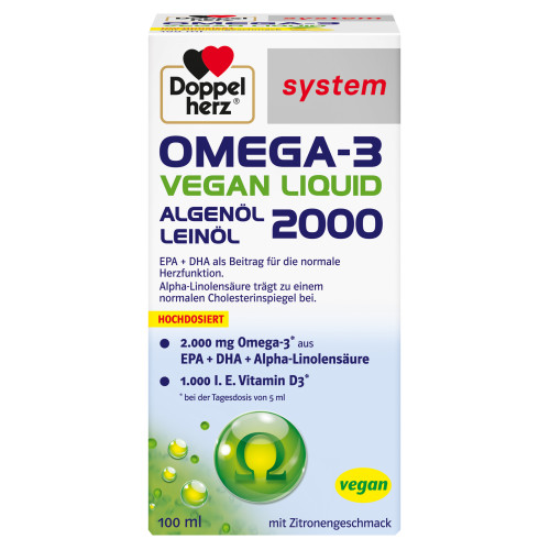 Doppelherz Omega-3 Vegan Liquid 2000 system, 100 ml, Queisser Pharma GmbH & Co. KG