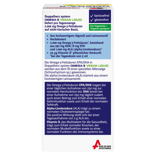 Doppelherz Omega-3 Vegan Liquid 2000 system, 100 ml, Queisser Pharma GmbH & Co. KG