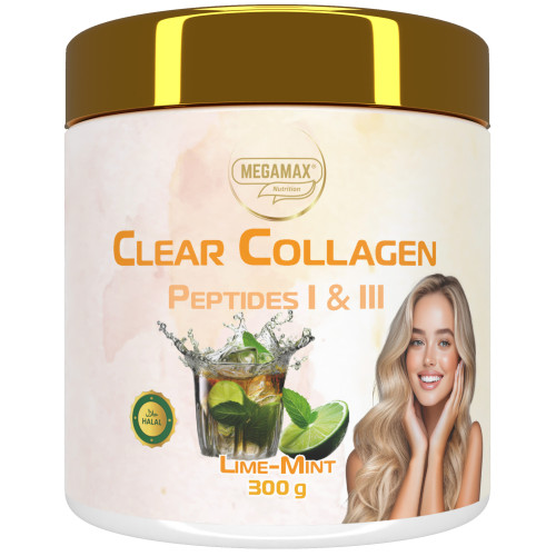 Collagen Clear Glow - Kollagen Peptide Lime-Minze, 300 g, Megamax B.V.