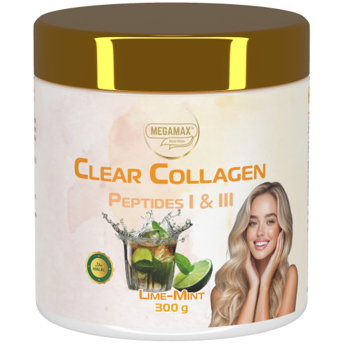 Collagen Clear Glow - Kollagen Peptide Lime-Minze, 300 g, Megamax B.V.