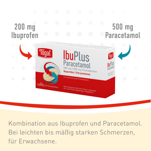 Togal IbuPlus Paracetamol 200 mg/500 mg, 20 Stk., Kyberg Pharma Vertriebs GmbH
