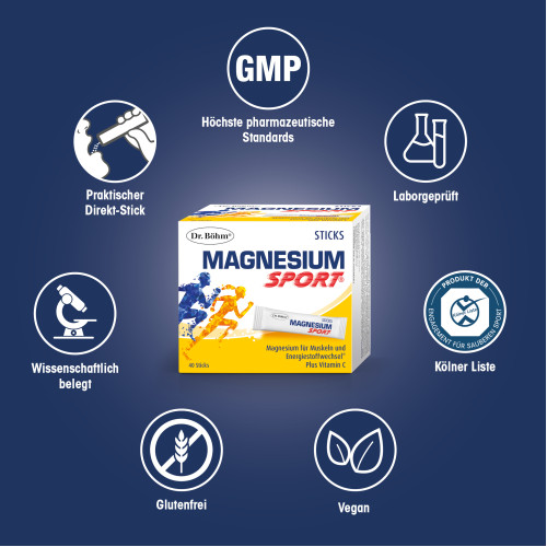 Dr. B&ouml;hm Magnesium Sport Sticks, 40x1,5 g, Apomedica Pharmazeutische Produkte GmbH