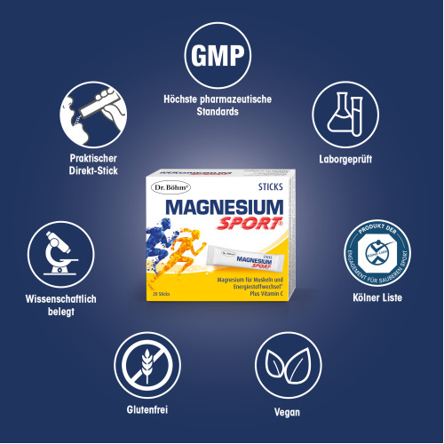 Dr. B&ouml;hm Magnesium Sport Sticks, 20x1,5 g, Apomedica Pharmazeutische Produkte GmbH