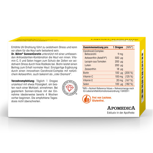 Dr. B&ouml;hm SonnenCarotin, 60 Stk., Apomedica Pharmazeutische Produkte GmbH