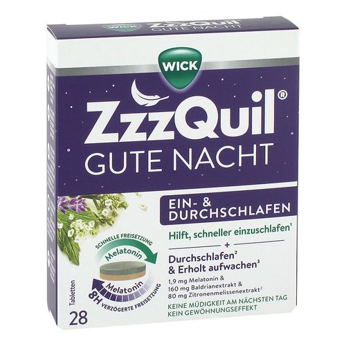 WICK ZzzQuil Gute Nacht Ein- und Durchschlafen, 28 Stk., WICK Pharma - Zweigniederlassung der Procter & Gamble GmbH