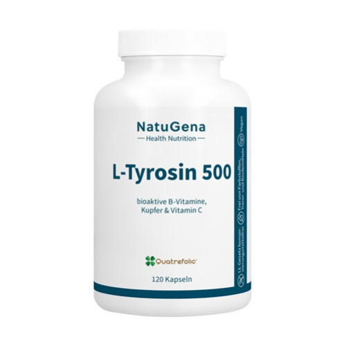L-Tyrosin 500 B-Komplex + Kupfer + Vitamin C, 120 Stk., NatuGena GmbH