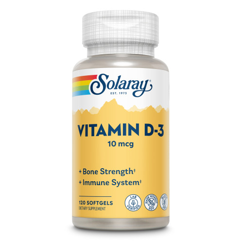Vitamin D3 10 mcg Solaray, 120 Stk., Supplementa GmbH