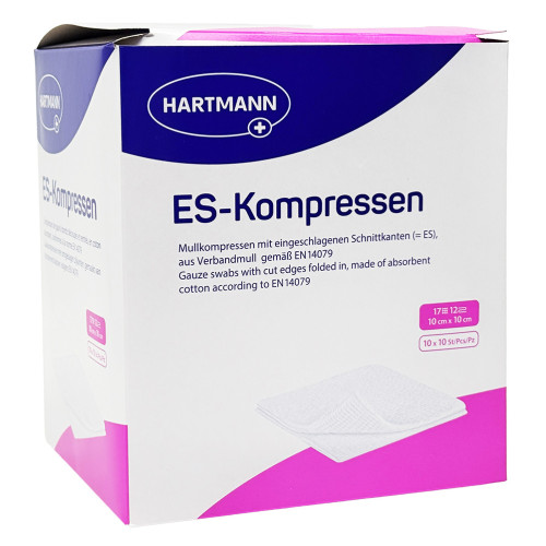 ES-KOMPRESSEN steril 10x10 cm 12fach Gro&szlig;packung, 10x10 Stk., Adequapharm GmbH