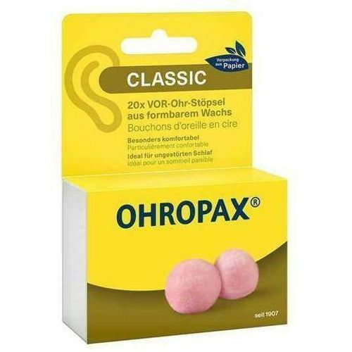 OHROPAX CLASSIC WACHS VOR-Ohr St&ouml;psel, 20 Stk., Ohropax GmbH