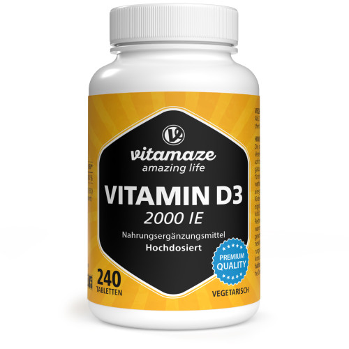 Vitamin D3 2000 IE vegetarisch, 240 Stk., Vitamaze GmbH