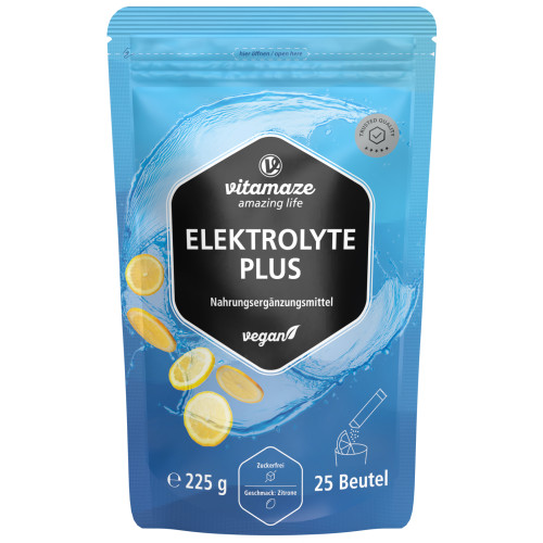 Elektrolyte Plus Vitamin C + B-Vitamine Zitrone, 25x9 g, Vitamaze GmbH