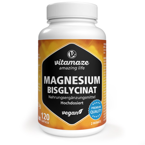 Magnesium Bisglycinat 750 mg vegan, 120 Stk., Vitamaze GmbH