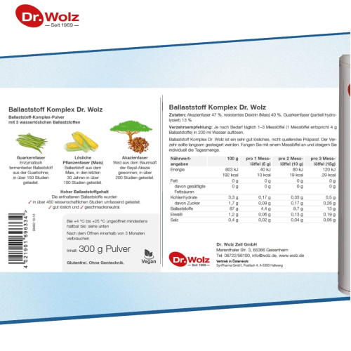Ballaststoff Komplex Dr. Wolz, 300 g, Dr. Wolz Zell GmbH