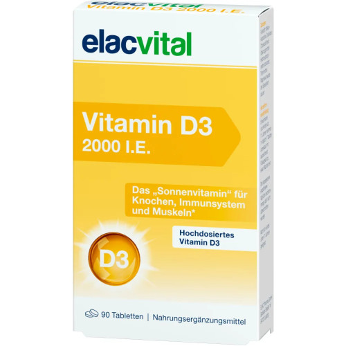 elacvital Vitamin D3 2000 I.E., 90 Stk., ELAC Pharma GmbH