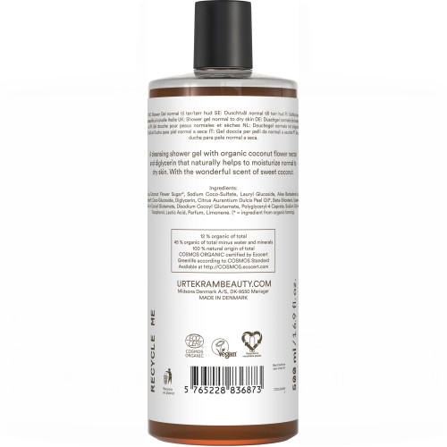 Urtekram Coconut Moisturizing Shower Gel, 500 ml, Midsona Deutschland GmbH