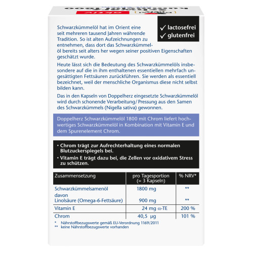 Doppelherz Schwarzk&uuml;mmel&ouml;l 1800, 50 Stk., Queisser Pharma GmbH & Co. KG