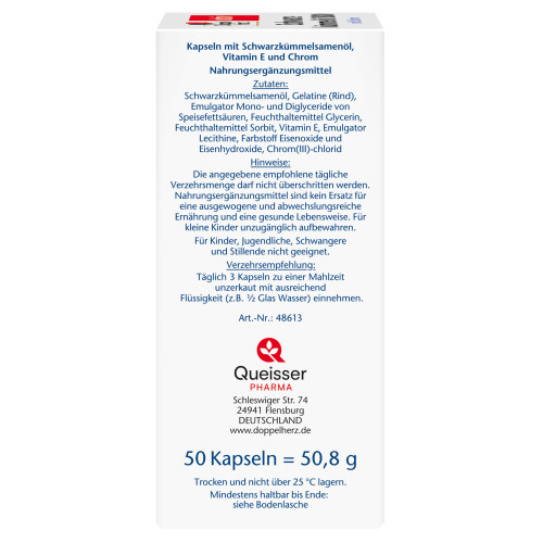 Doppelherz Schwarzk&uuml;mmel&ouml;l 1800, 50 Stk., Queisser Pharma GmbH & Co. KG
