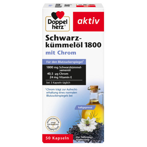 Doppelherz Schwarzk&uuml;mmel&ouml;l 1800, 50 Stk., Queisser Pharma GmbH & Co. KG