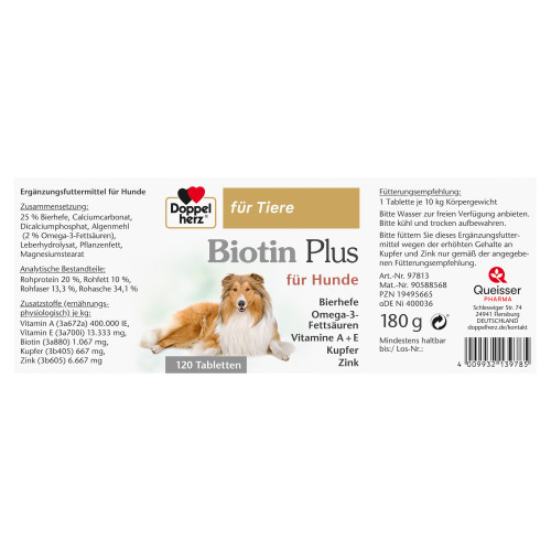 Doppelherz für Tiere Biotin Plus für Hunde, 120 Stk., Queisser Pharma GmbH & Co. KG