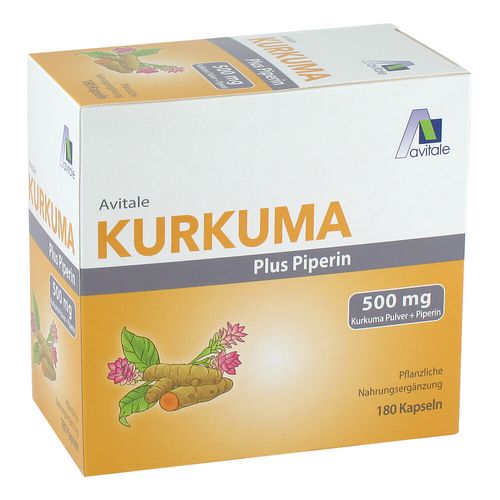 Kurkuma 500 mg + Piperin, 180 Stk., Avitale GmbH