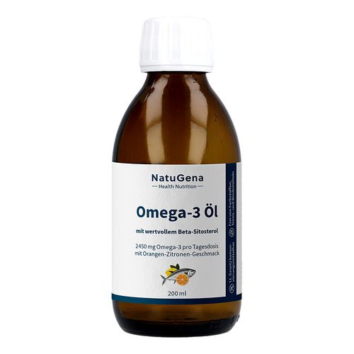 Omega-3 Nat.Fischöl 2450 mg Orangen-Zitronenaroma, 200 ml, NatuGena GmbH Omega-3 Nat.Fischöl 2450 mg Orangen-Zitronenaroma, 200 ml, NatuGena GmbH