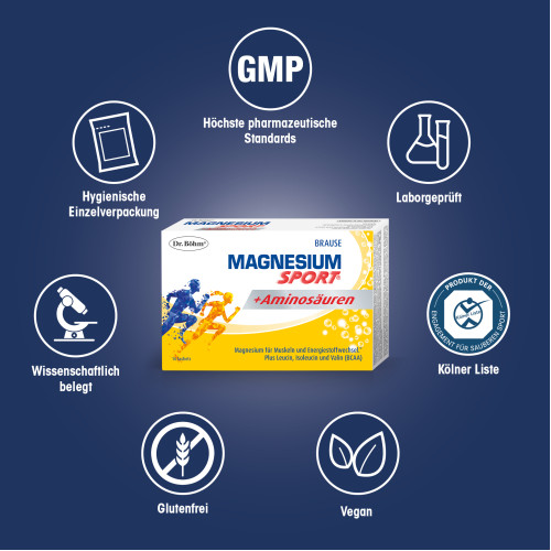 Dr. B&ouml;hm Magnesium Sport + Aminos&auml;uren, 14 Stk., Apomedica Pharmazeutische Produkte GmbH