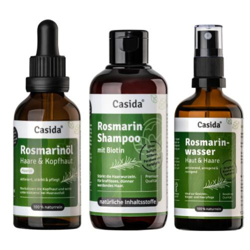 Rosmarin Haarkur mit Rosmarinöl+Wasser+Shampoo Set, 1 Pck., Casida GmbH